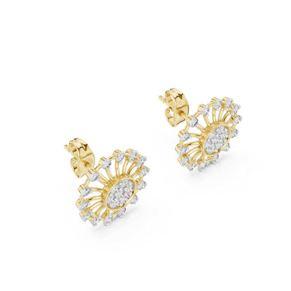 18K Rose Gold Round Lab-Grown Diamond Earrings for Women | Bridal Wear | Pure Carat