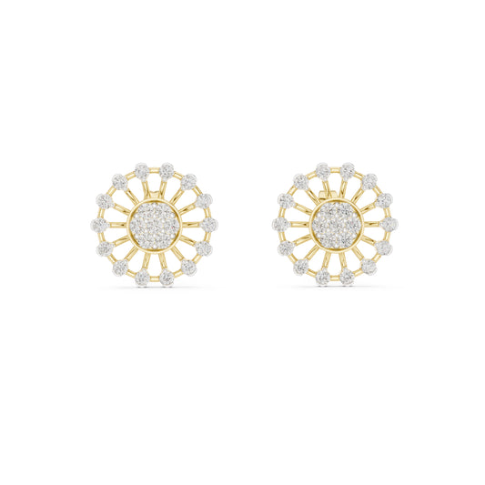 18K Rose Gold Round Lab-Grown Diamond Earrings for Women | Bridal Wear | Pure Carat