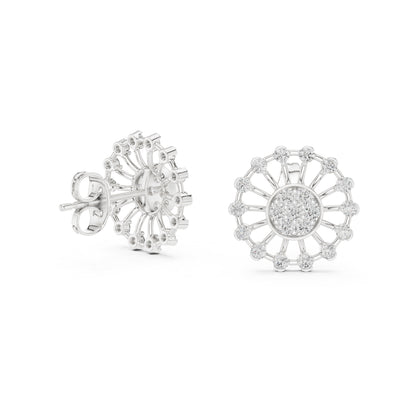 18K Rose Gold Round Lab-Grown Diamond Earrings for Women | Bridal Wear | Pure Carat