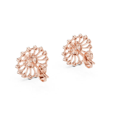 18K Rose Gold Round Lab-Grown Diamond Earrings for Women | Bridal Wear | Pure Carat