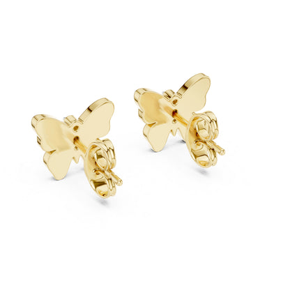 14K Yellow Gold Round Lab-Grown Diamond Earrings for Women | Party Wear | Pure Carat