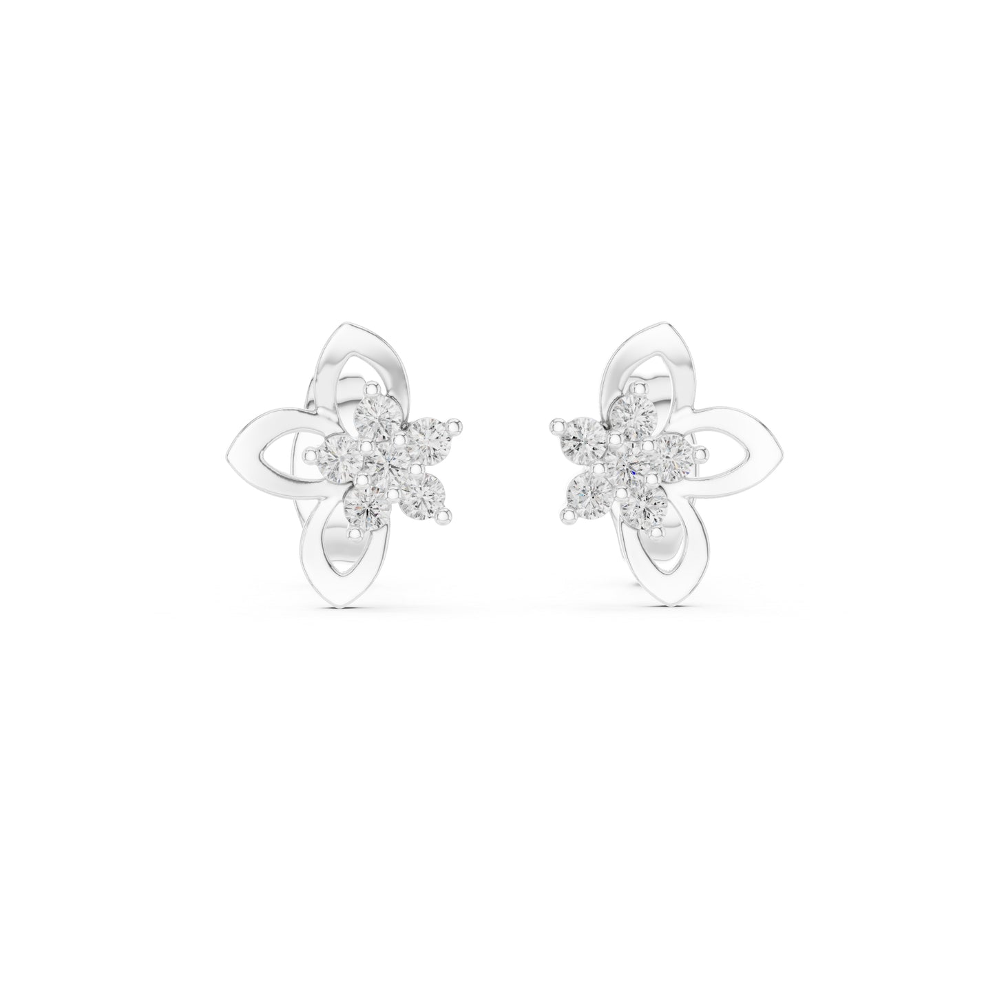 18K White Gold Round Cut Diamond Drop Earrings for Women | Wedding Collection | Pure Carat