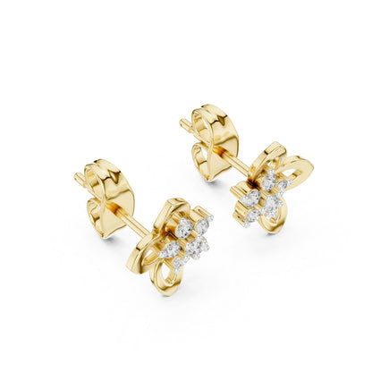 18K White Gold Round Cut Diamond Drop Earrings for Women | Wedding Collection | Pure Carat
