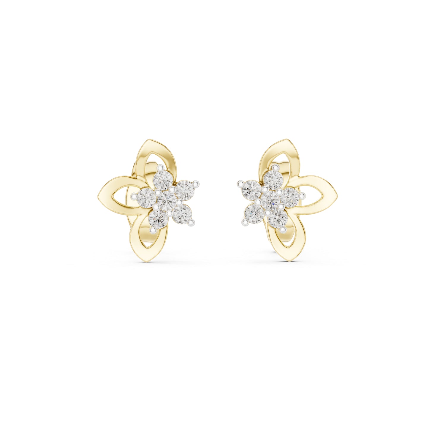 18K White Gold Round Cut Diamond Drop Earrings for Women | Wedding Collection | Pure Carat