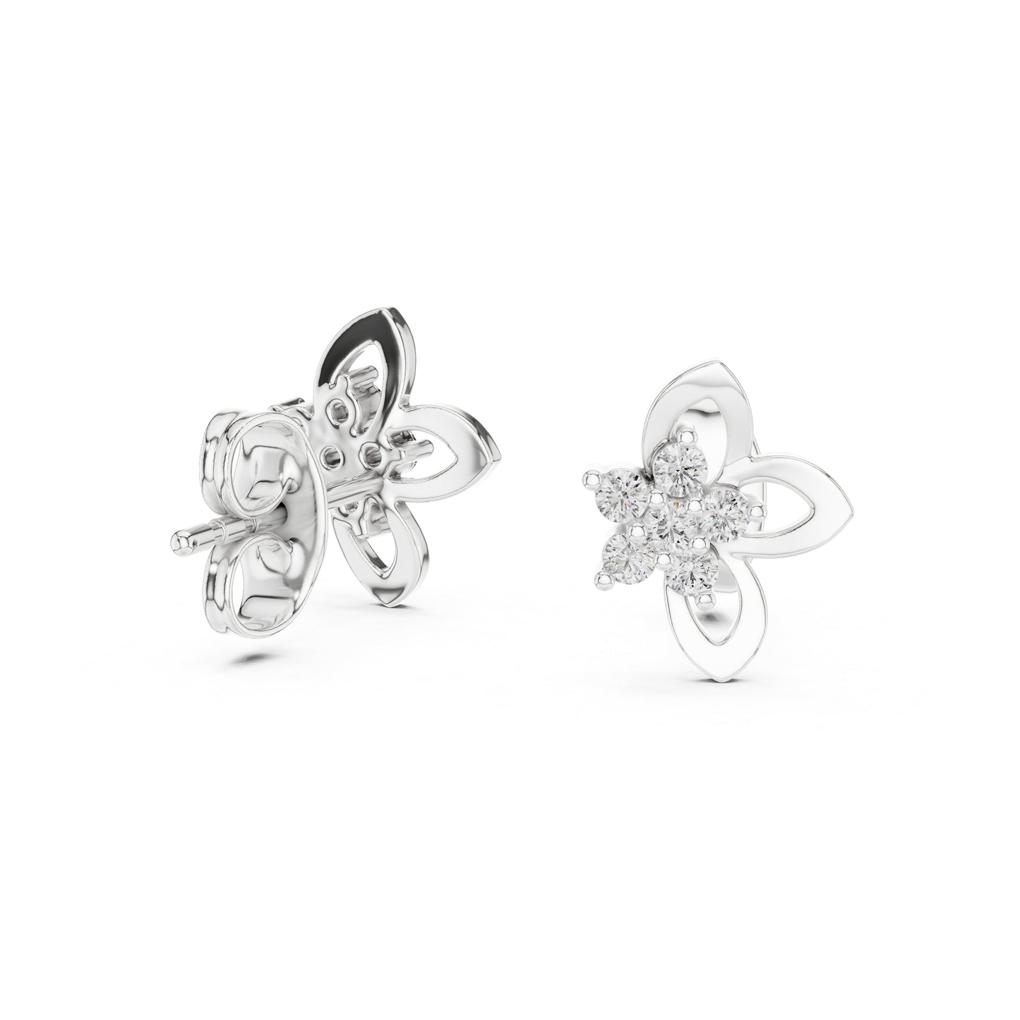 18K White Gold Round Cut Diamond Drop Earrings for Women | Wedding Collection | Pure Carat