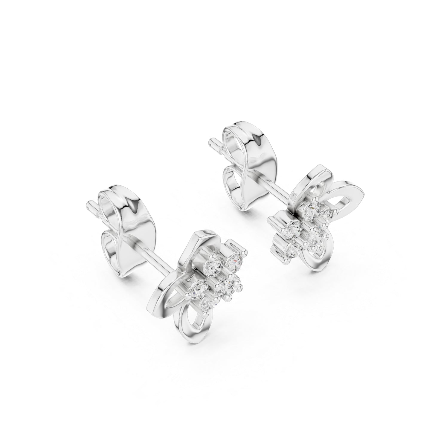 18K White Gold Round Cut Diamond Drop Earrings for Women | Wedding Collection | Pure Carat