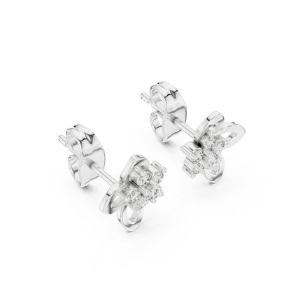 18K White Gold Round Cut Diamond Drop Earrings for Women | Wedding Collection | Pure Carat