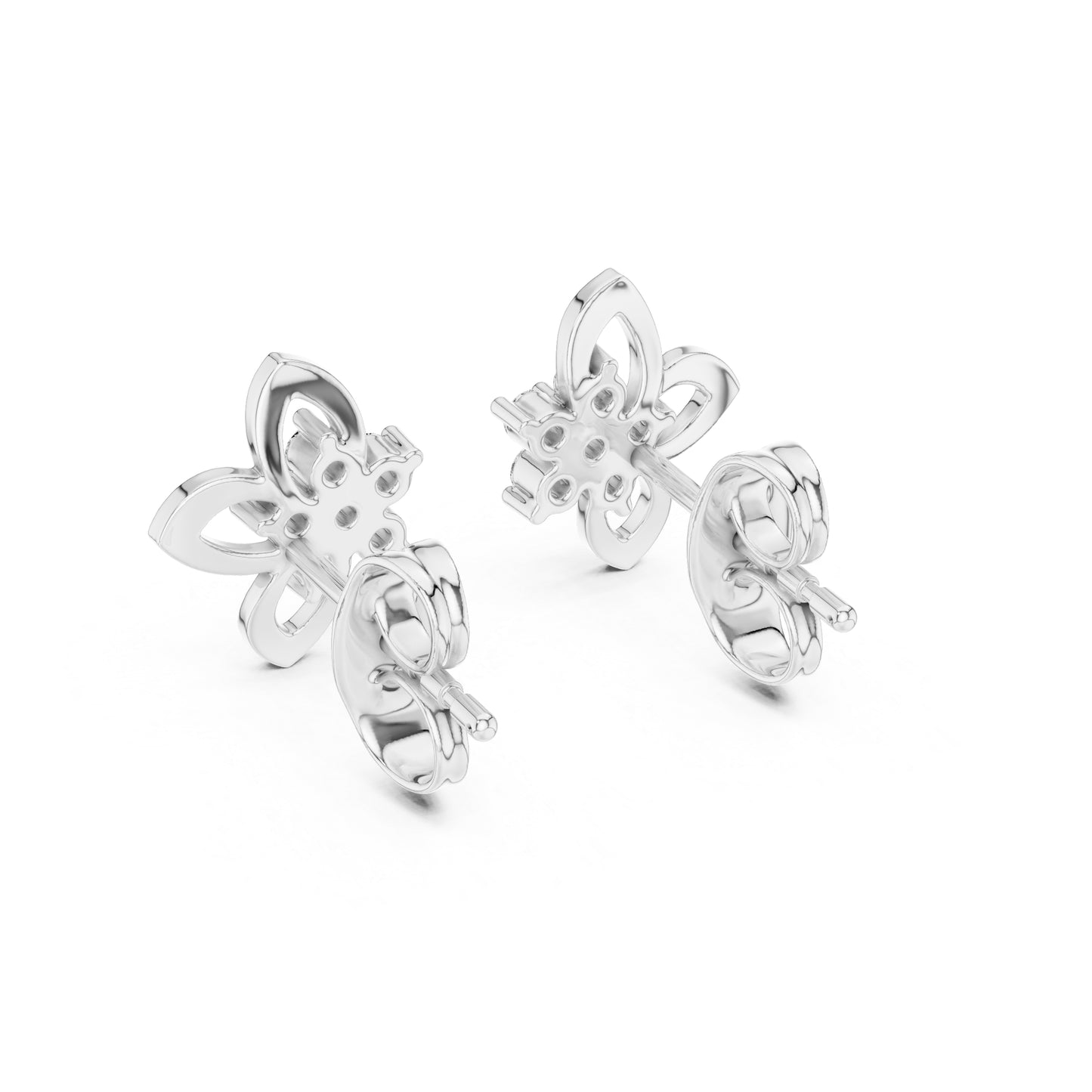 18K White Gold Round Cut Diamond Drop Earrings for Women | Wedding Collection | Pure Carat