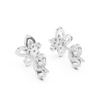 18K White Gold Round Cut Diamond Drop Earrings for Women | Wedding Collection | Pure Carat