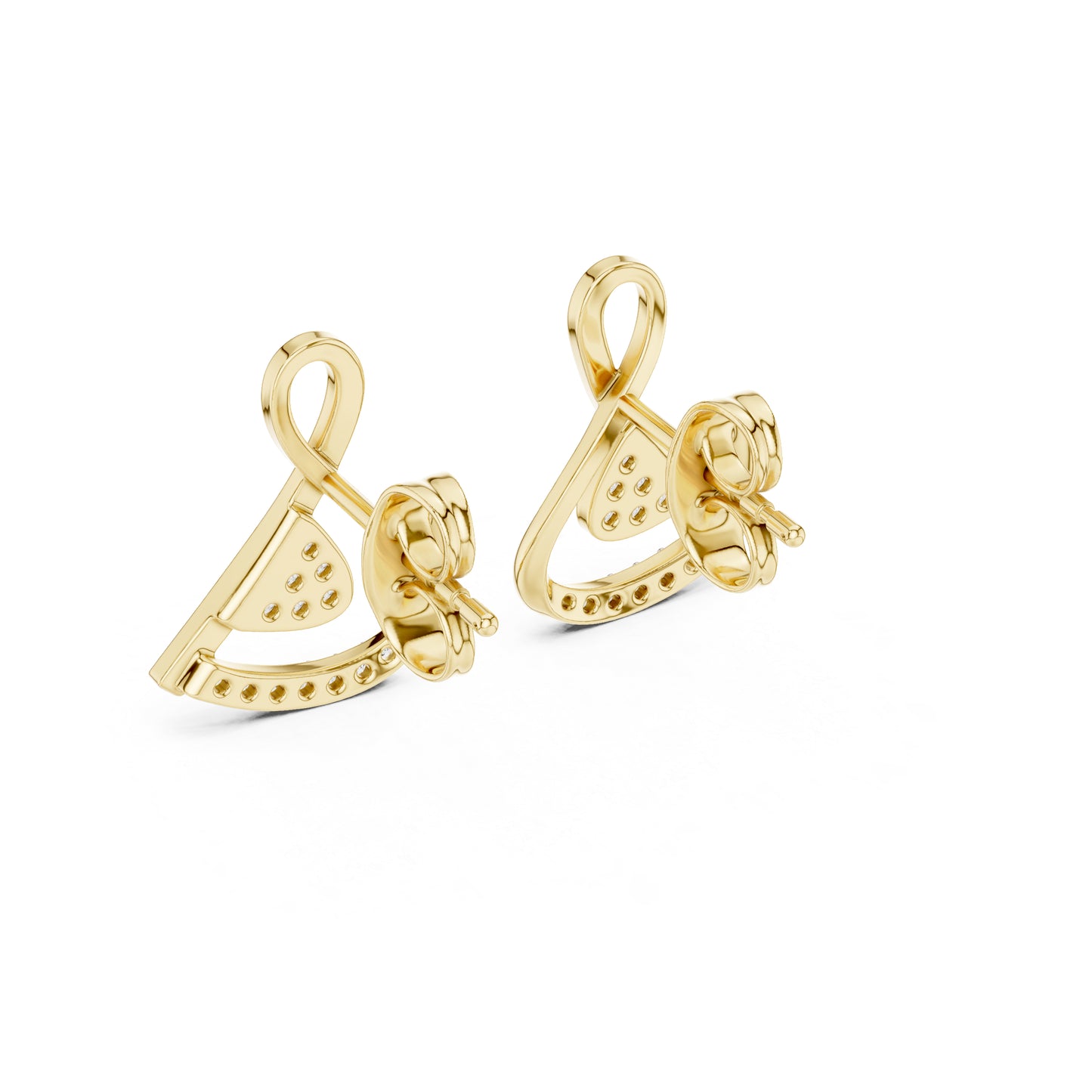 14K Yellow Gold Round Lab-Grown Diamond Earrings for Women | Anniversary Gift | Pure Carat