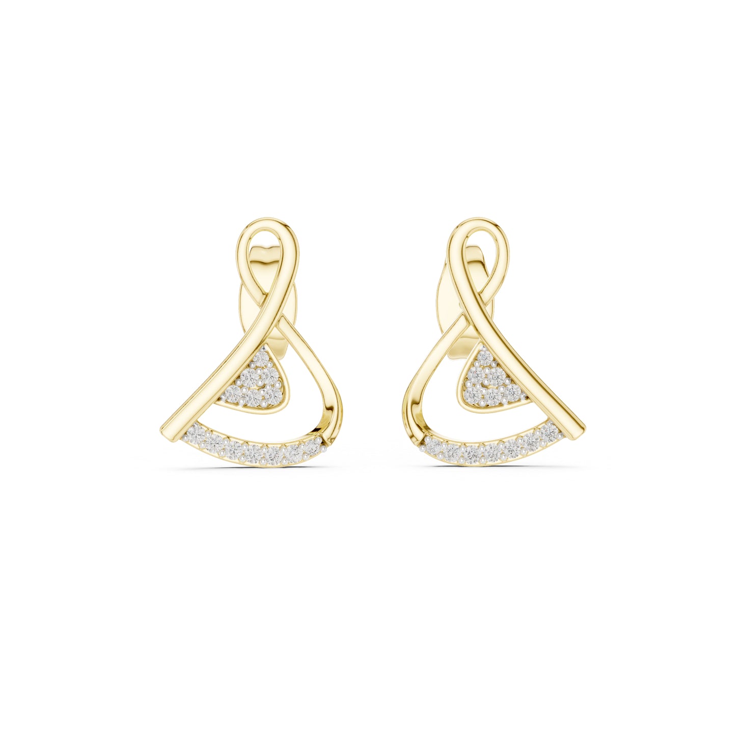 14K Yellow Gold Round Lab-Grown Diamond Earrings for Women | Anniversary Gift | Pure Carat