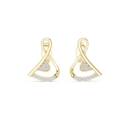 14K Yellow Gold Round Lab-Grown Diamond Earrings for Women | Anniversary Gift | Pure Carat
