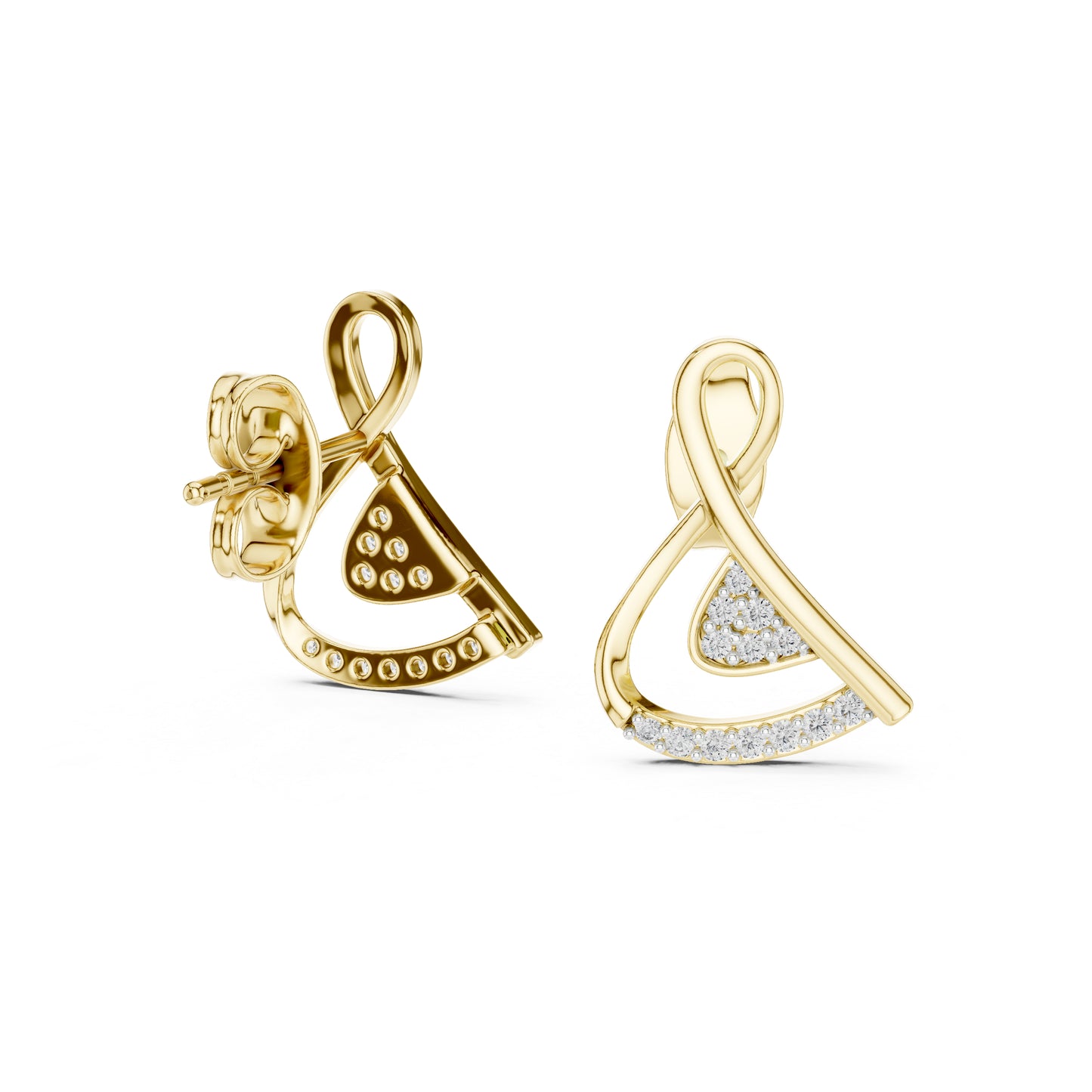 14K Yellow Gold Round Lab-Grown Diamond Earrings for Women | Anniversary Gift | Pure Carat