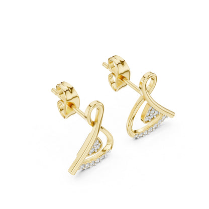 14K Yellow Gold Round Lab-Grown Diamond Earrings for Women | Anniversary Gift | Pure Carat