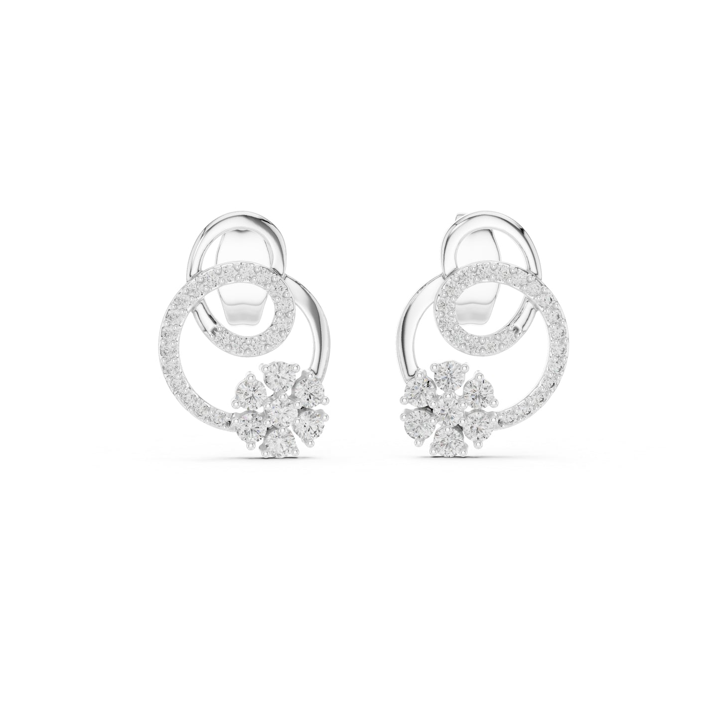 18K Rose Gold Round Lab-Grown Diamond Drop Earrings for Women | Office Wear | Pure Carat