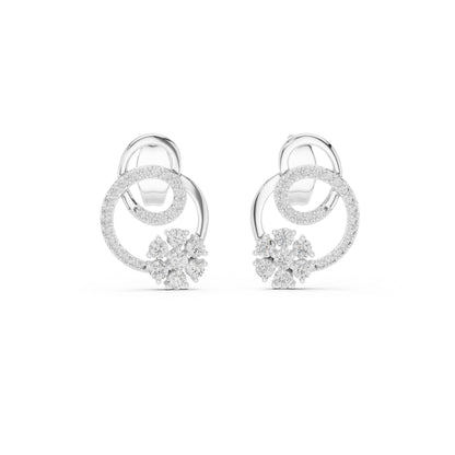 18K Rose Gold Round Lab-Grown Diamond Drop Earrings for Women | Office Wear | Pure Carat