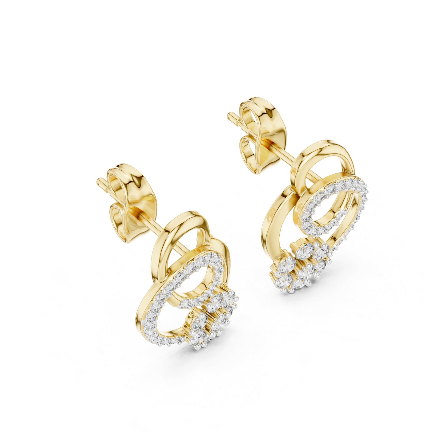 18K Rose Gold Round Lab-Grown Diamond Drop Earrings for Women | Office Wear | Pure Carat