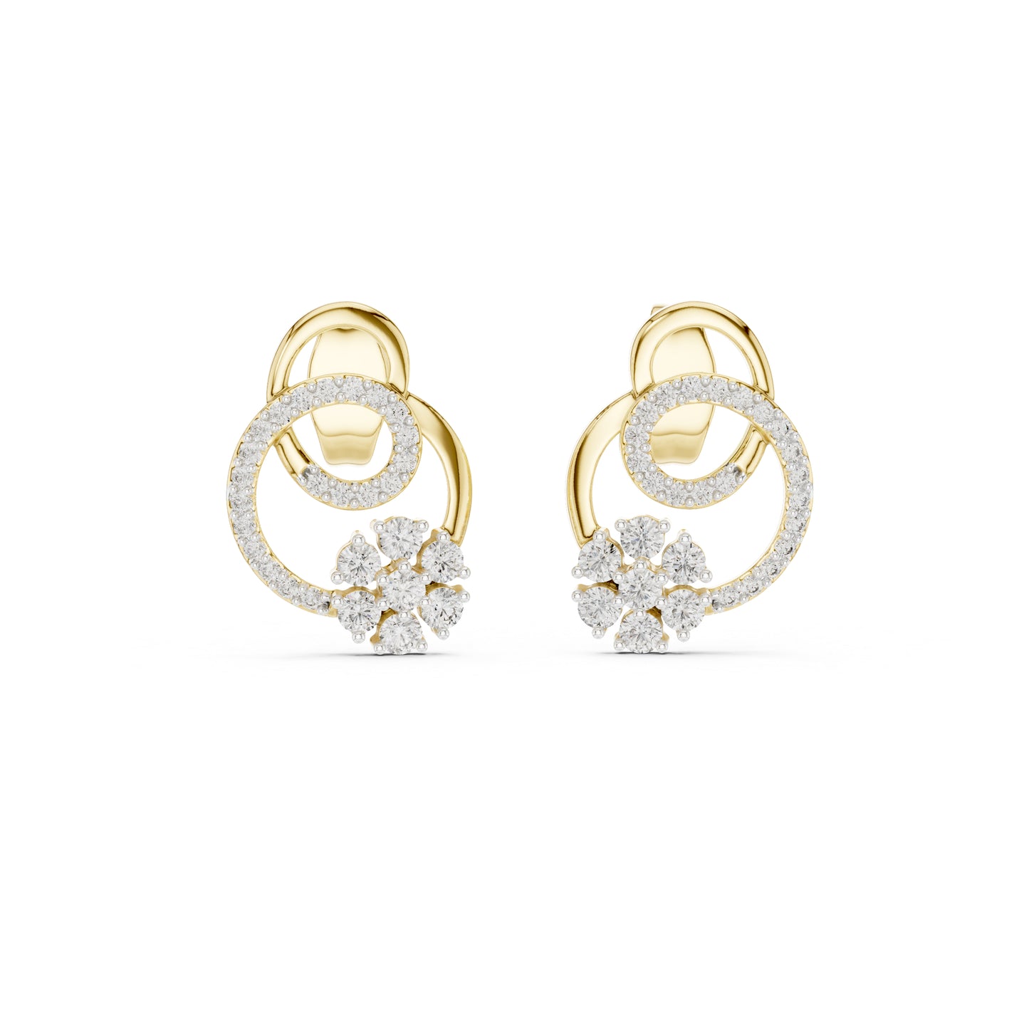 18K Rose Gold Round Lab-Grown Diamond Drop Earrings for Women | Office Wear | Pure Carat