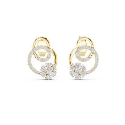 18K Rose Gold Round Lab-Grown Diamond Drop Earrings for Women | Office Wear | Pure Carat