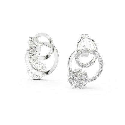 18K Rose Gold Round Lab-Grown Diamond Drop Earrings for Women | Office Wear | Pure Carat