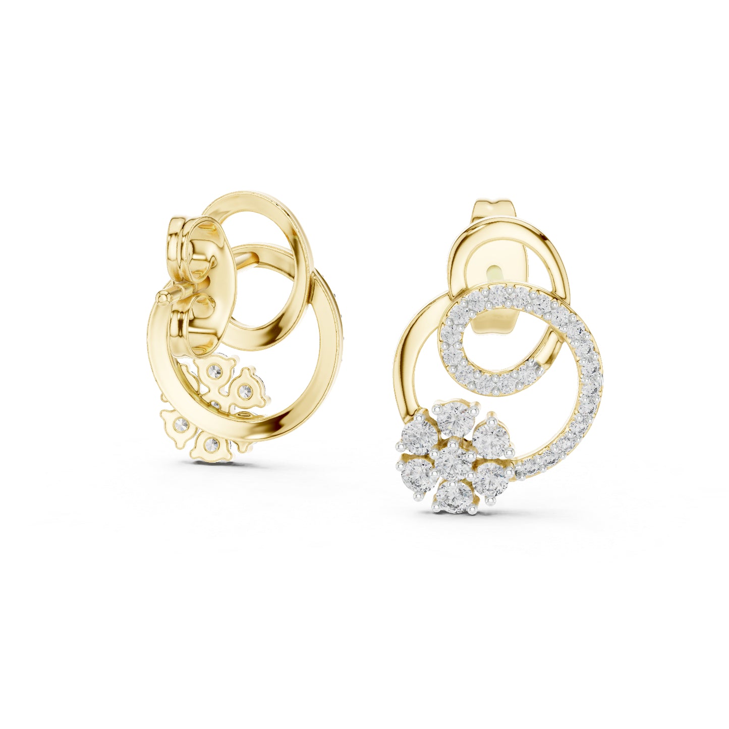 18K Rose Gold Round Lab-Grown Diamond Drop Earrings for Women | Office Wear | Pure Carat