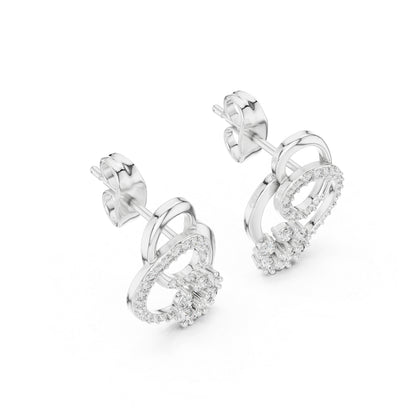 18K Rose Gold Round Lab-Grown Diamond Drop Earrings for Women | Office Wear | Pure Carat