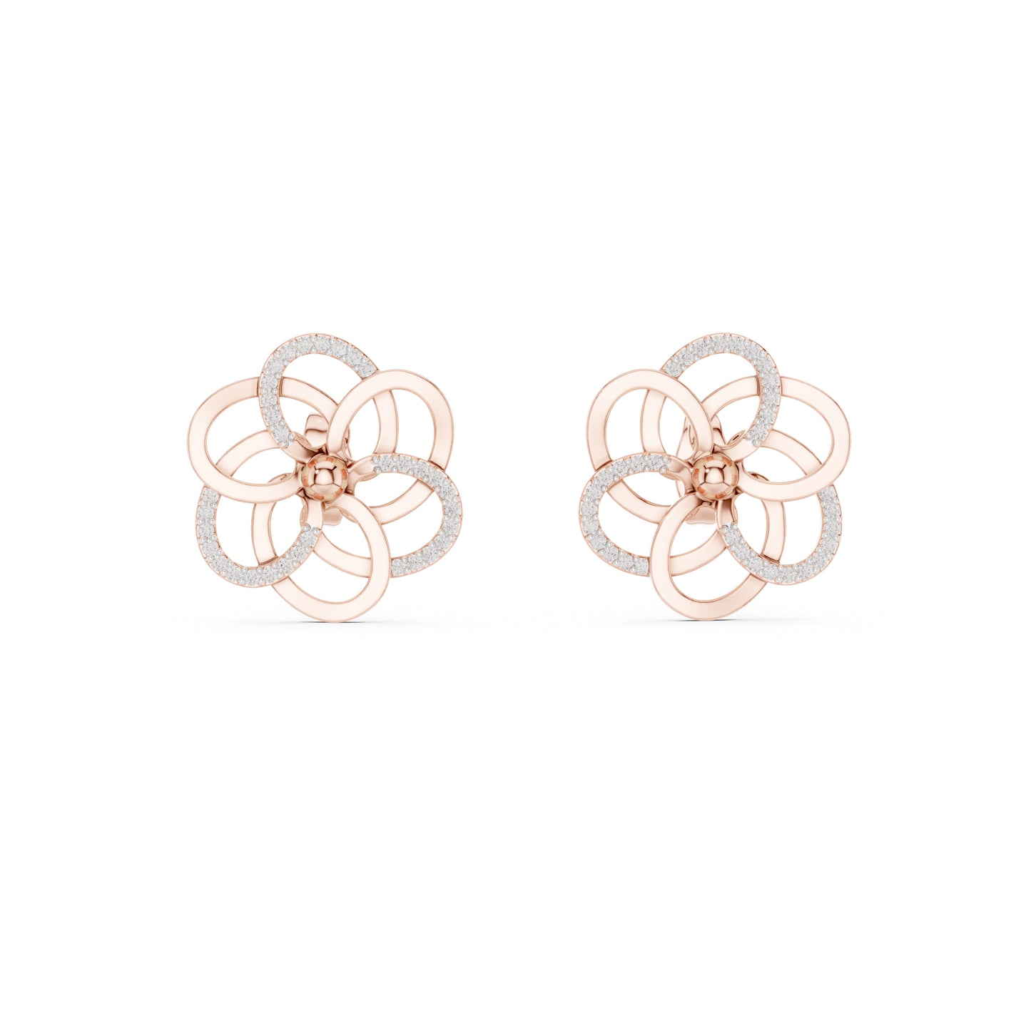 18K Yellow Gold Round Cut Diamond Stud Earrings for Women | Engagement Wear | Pure Carat