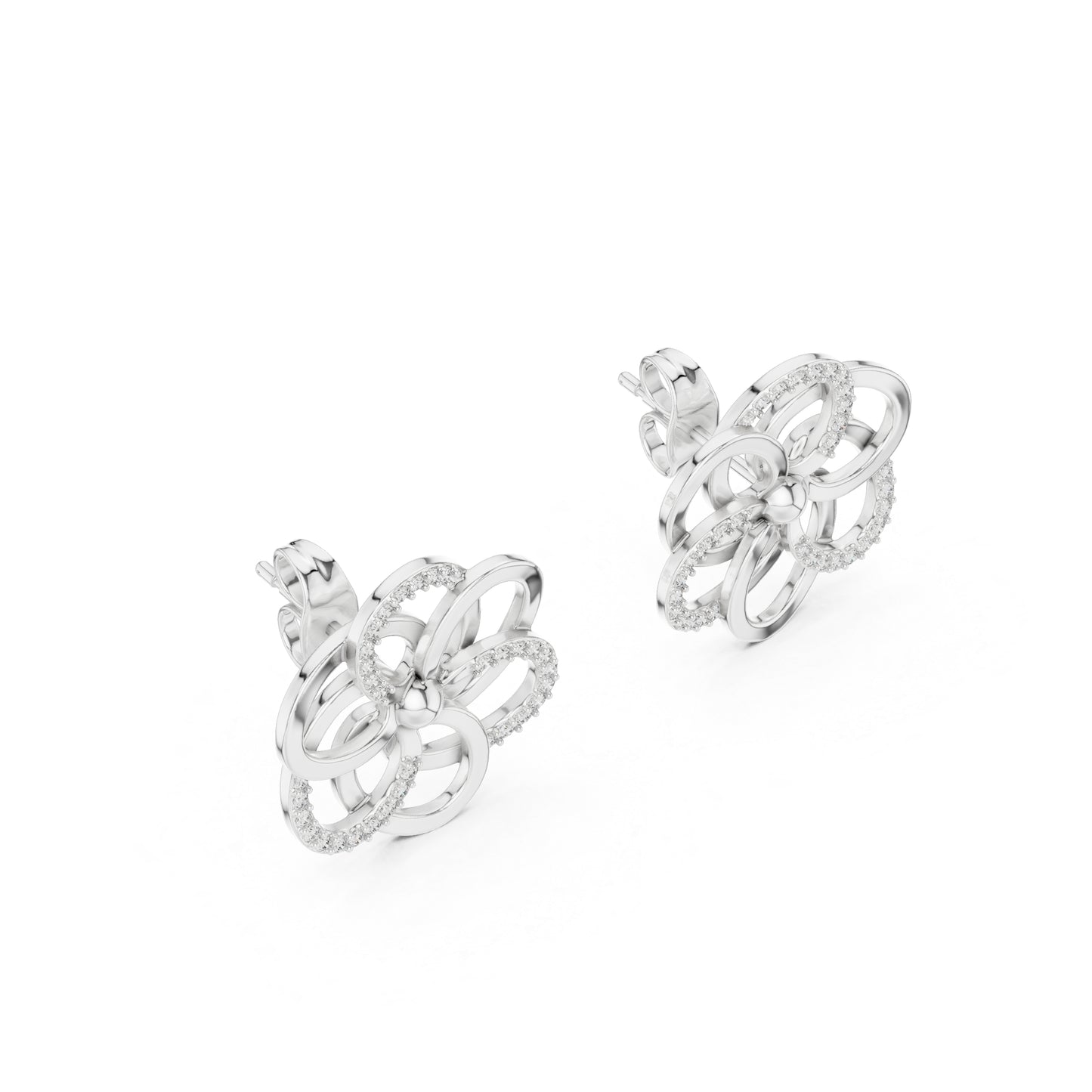 18K Yellow Gold Round Cut Diamond Stud Earrings for Women | Engagement Wear | Pure Carat