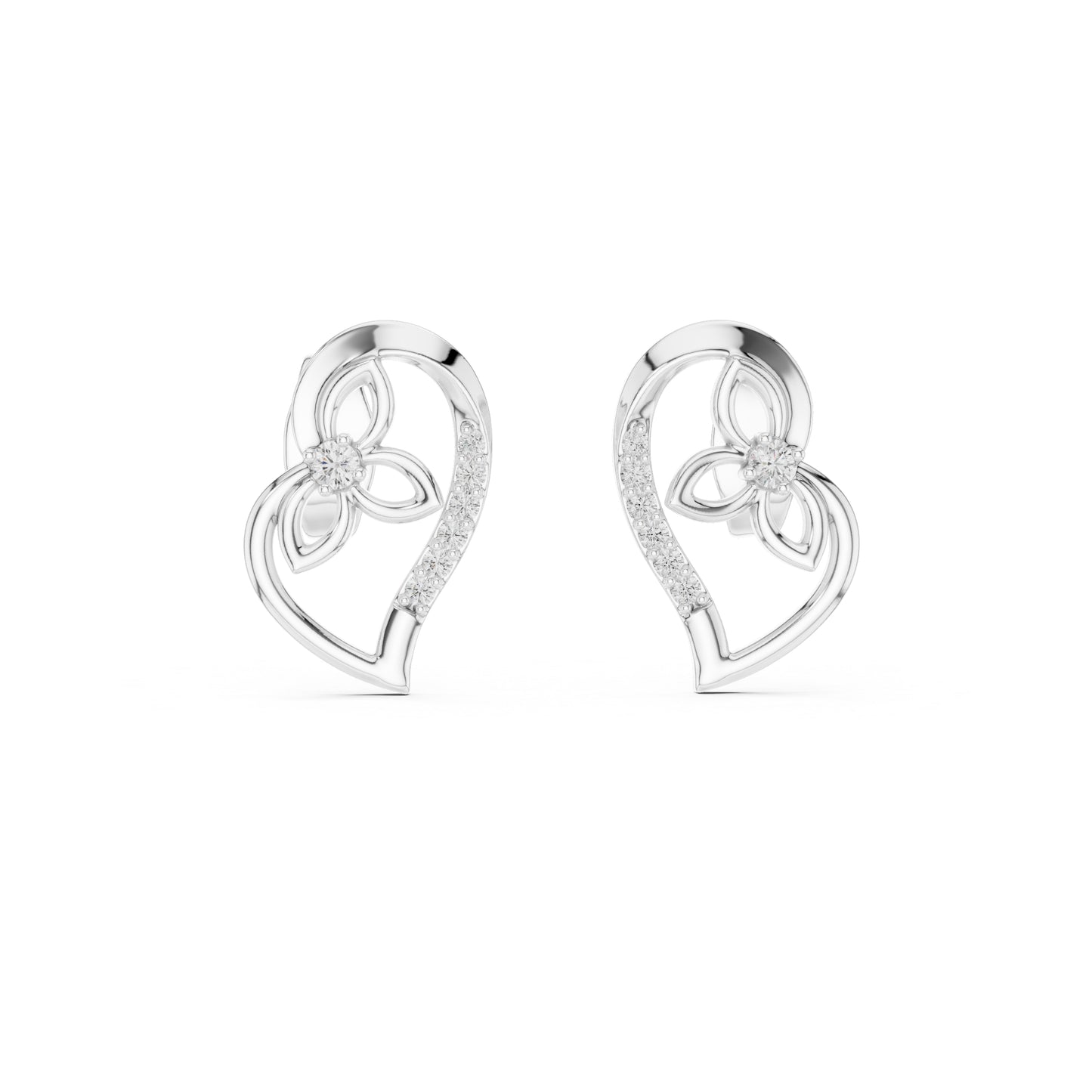 14K White Gold Round Lab-Grown Diamond Earrings for Women | Bridal Collection | Pure Carat