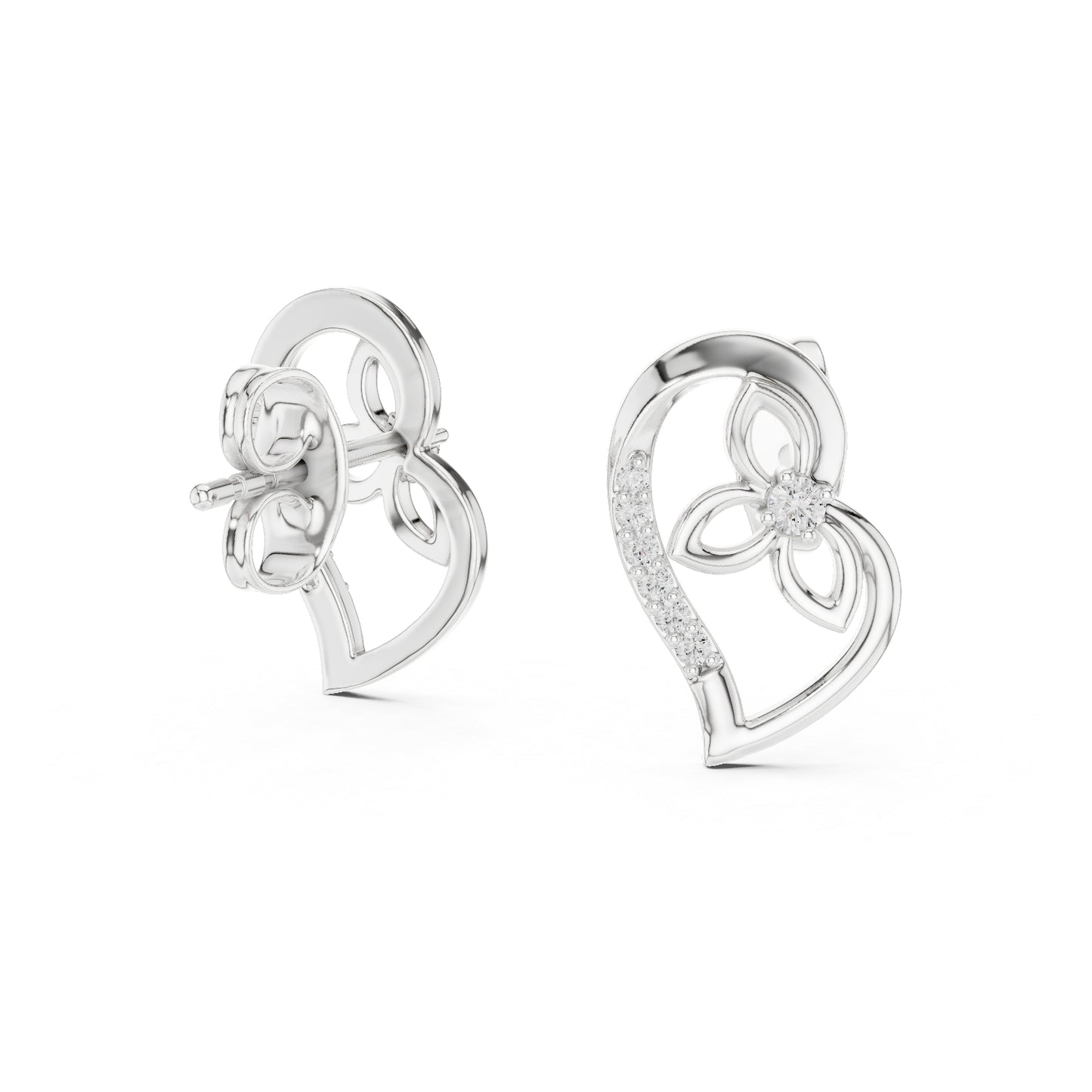 14K White Gold Round Lab-Grown Diamond Earrings for Women | Bridal Collection | Pure Carat