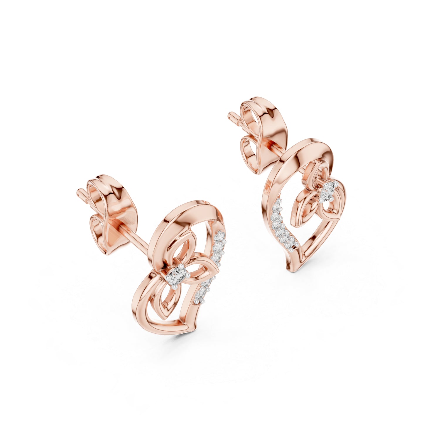 14K White Gold Round Lab-Grown Diamond Earrings for Women | Bridal Collection | Pure Carat