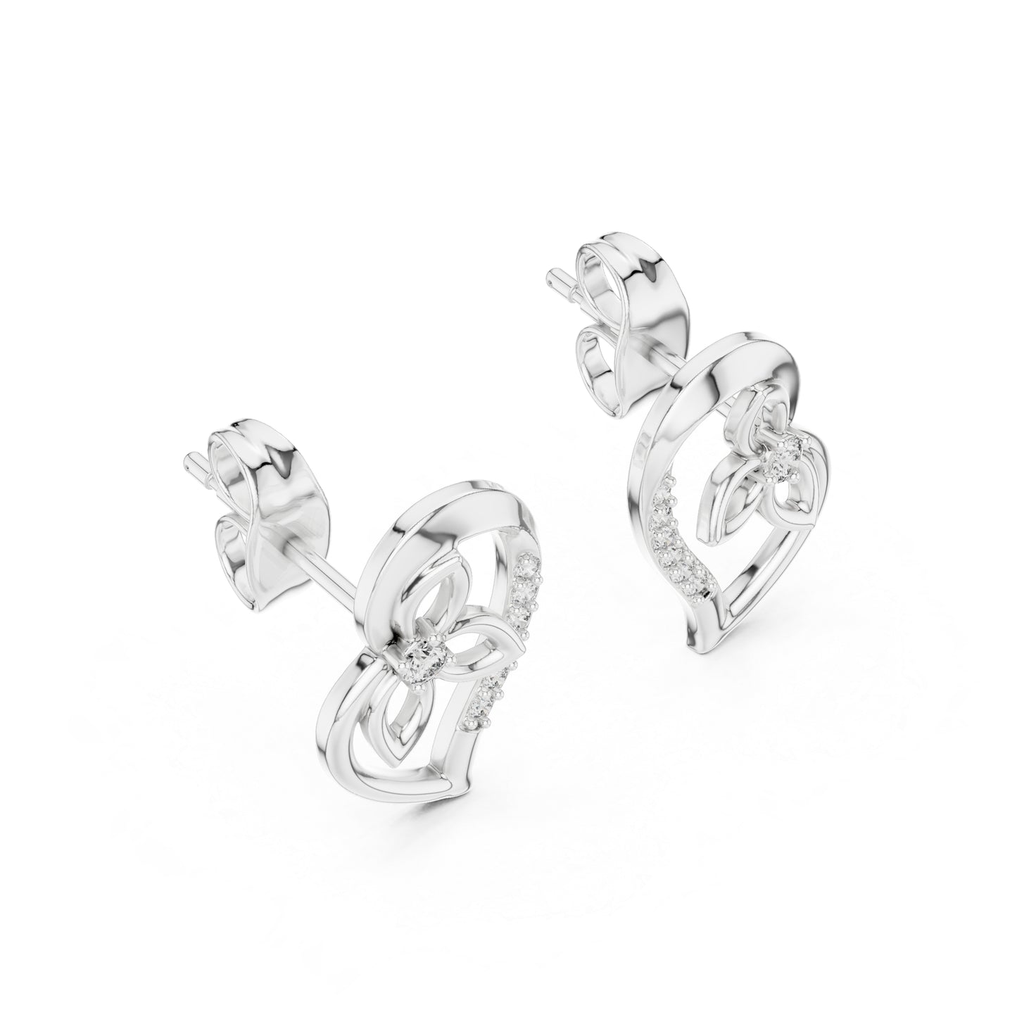 14K White Gold Round Lab-Grown Diamond Earrings for Women | Bridal Collection | Pure Carat