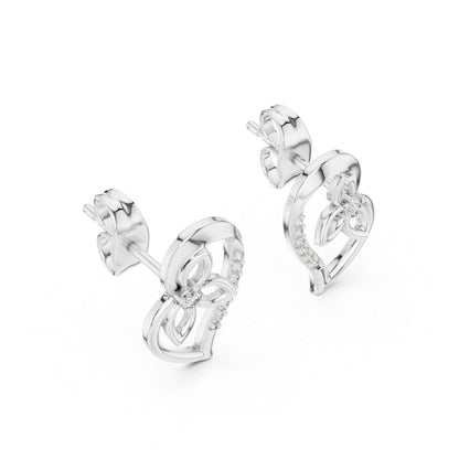 14K White Gold Round Lab-Grown Diamond Earrings for Women | Bridal Collection | Pure Carat