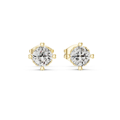 18K White Gold Cushion Square Cut Diamond Stud Earrings for Women | Wedding Wear | Pure Carat