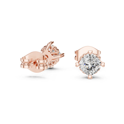 18K White Gold Cushion Square Cut Diamond Stud Earrings for Women | Wedding Wear | Pure Carat