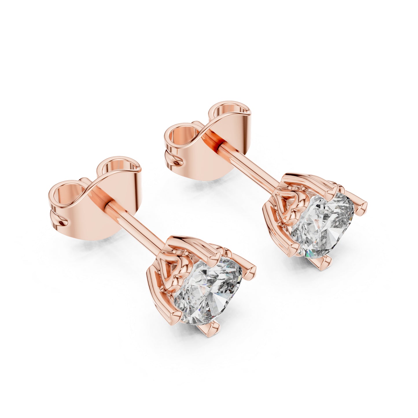 18K White Gold Cushion Square Cut Diamond Stud Earrings for Women | Wedding Wear | Pure Carat