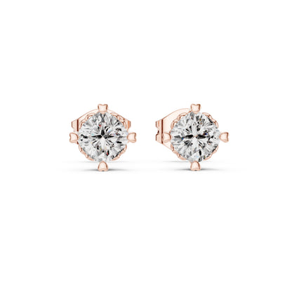 18K White Gold Cushion Square Cut Diamond Stud Earrings for Women | Wedding Wear | Pure Carat