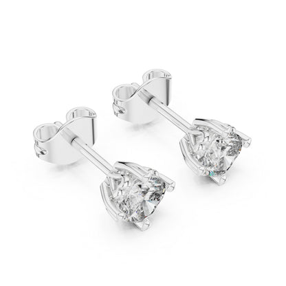 18K White Gold Cushion Square Cut Diamond Stud Earrings for Women | Wedding Wear | Pure Carat