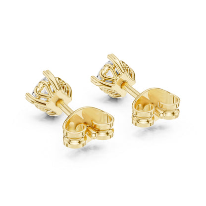 18K Yellow Gold Cushion Square Lab-Grown Diamond Stud Earrings for Women | Anniversary Gift | Pure Carat