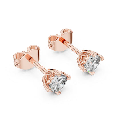 18K Yellow Gold Cushion Square Lab-Grown Diamond Stud Earrings for Women | Anniversary Gift | Pure Carat
