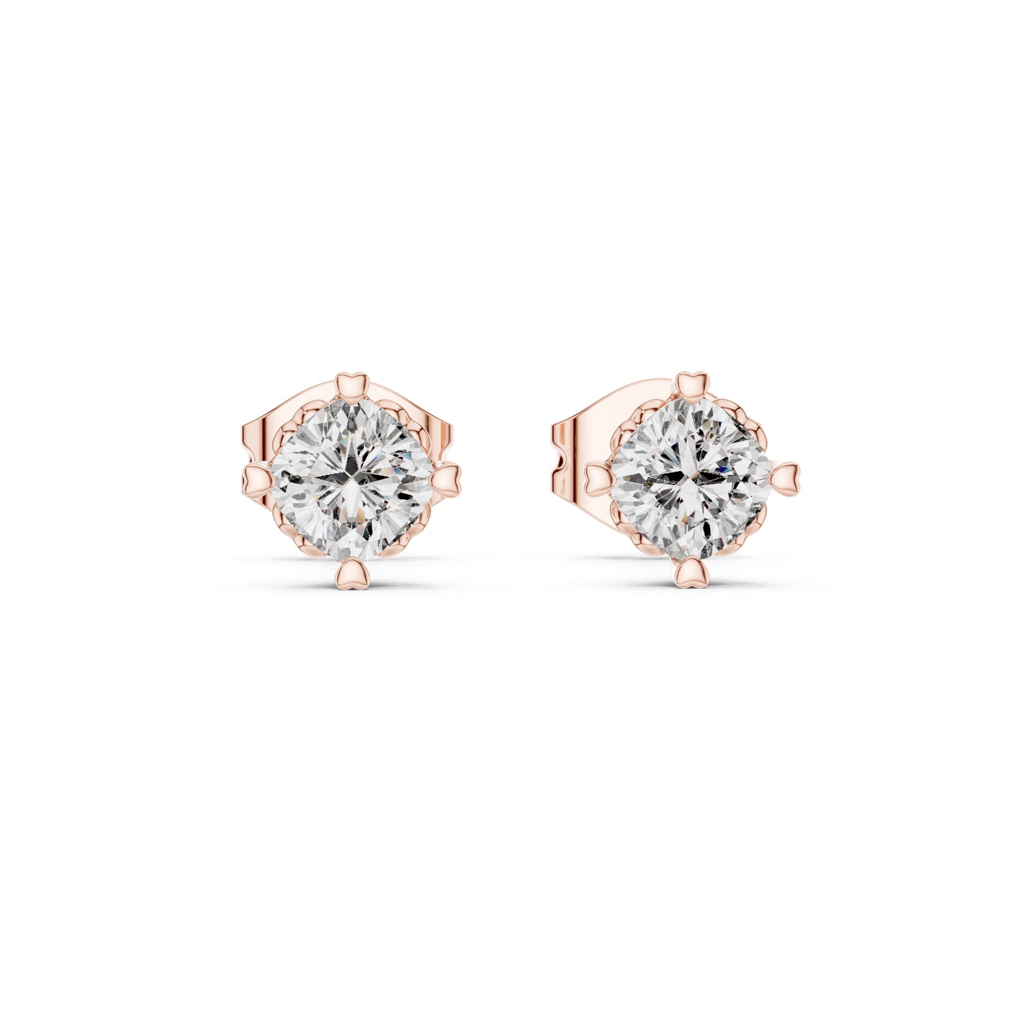 18K Yellow Gold Cushion Square Lab-Grown Diamond Stud Earrings for Women | Anniversary Gift | Pure Carat