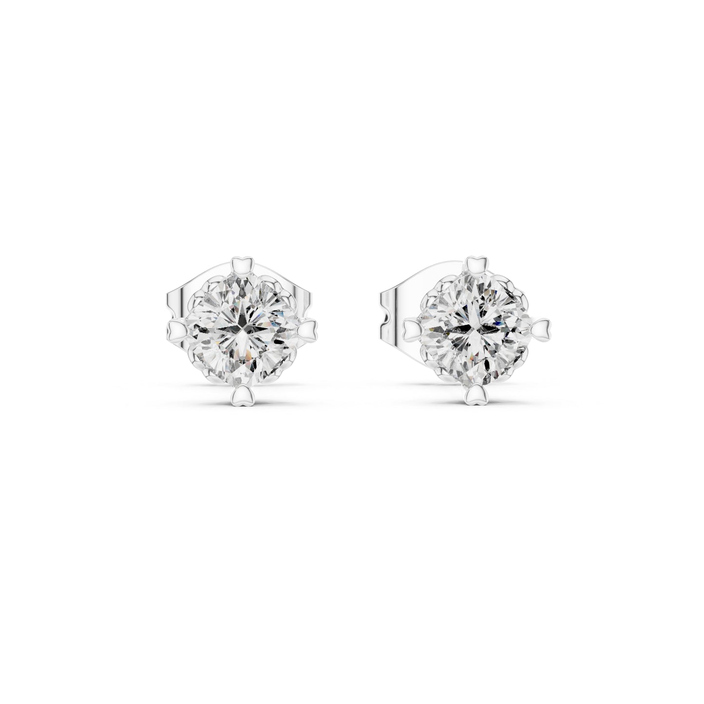 18K Yellow Gold Cushion Square Lab-Grown Diamond Stud Earrings for Women | Anniversary Gift | Pure Carat