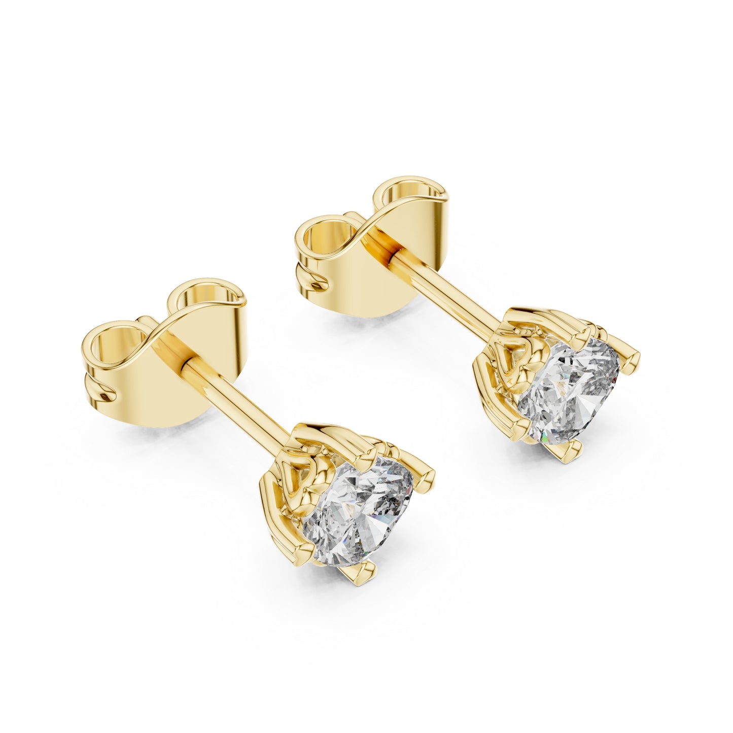 18K Yellow Gold Cushion Square Lab-Grown Diamond Stud Earrings for Women | Anniversary Gift | Pure Carat