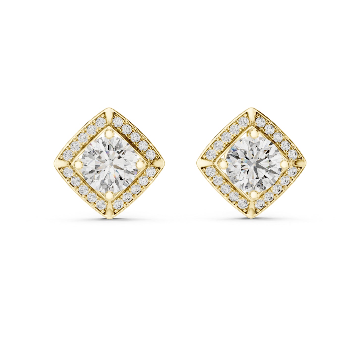 Women’s Round Lab-Grown Diamond Stud Earrings in 18K White Gold