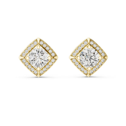 Women’s Round Lab-Grown Diamond Stud Earrings in 18K White Gold