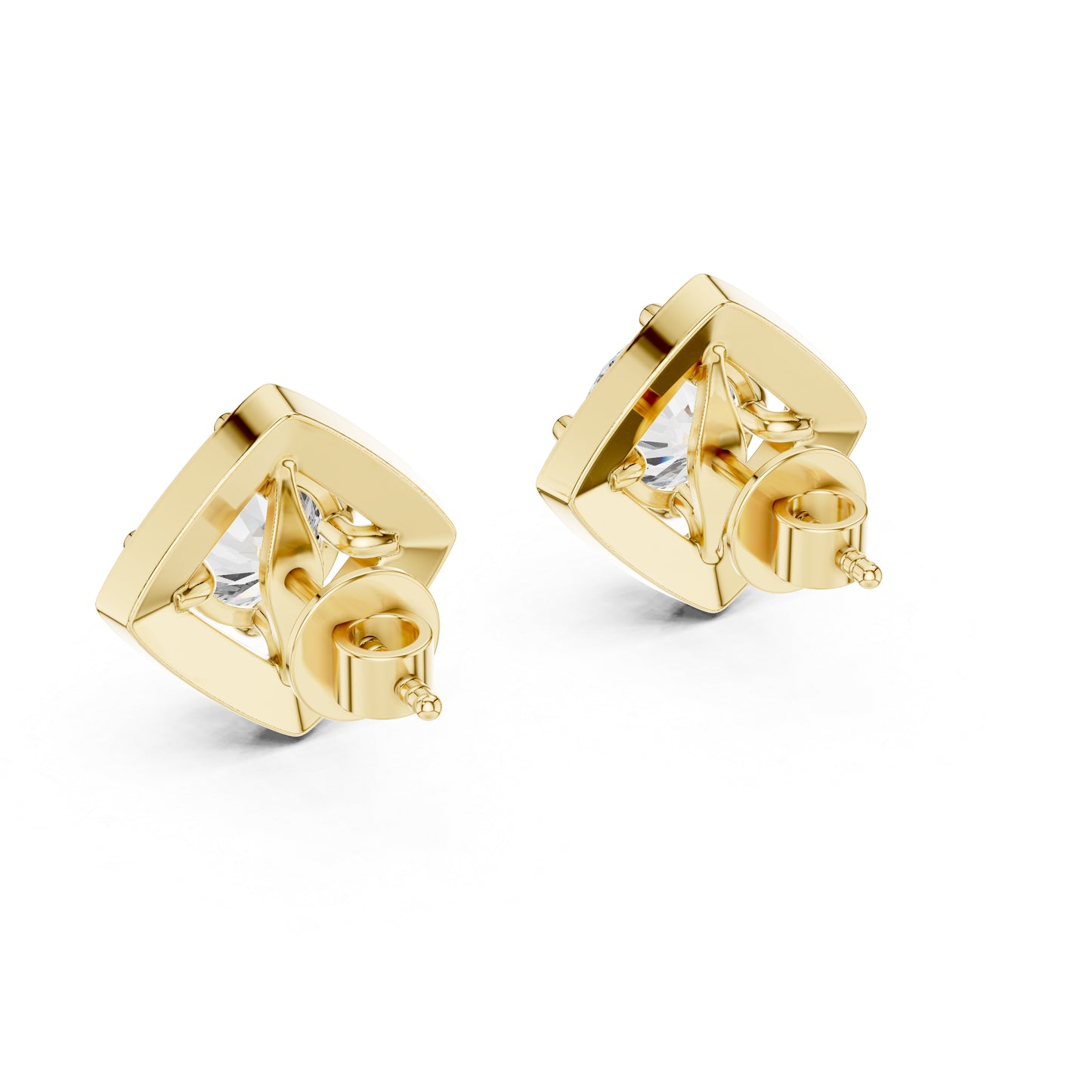 Women’s Round Lab-Grown Diamond Stud Earrings in 18K White Gold