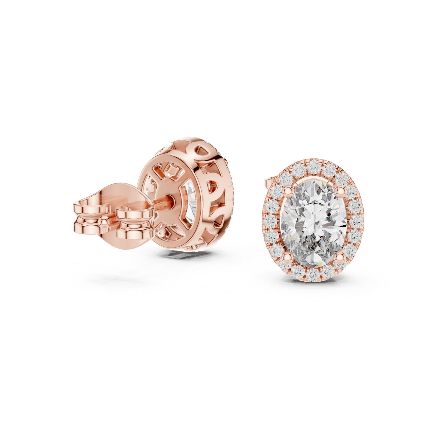 14K Yellow Gold Oval & Round Lab-Grown Diamond Earrings for Women | Bridal Collection | Pure Carat