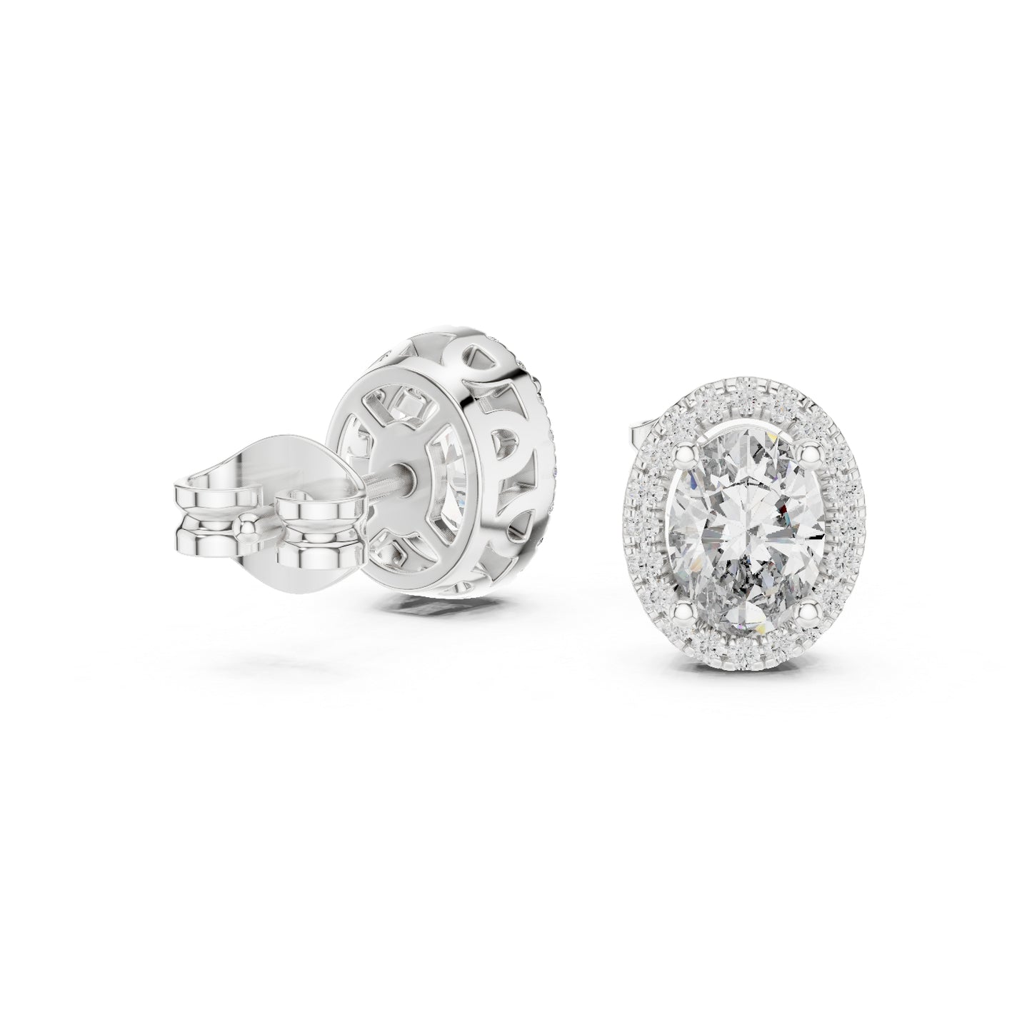 14K Yellow Gold Oval & Round Lab-Grown Diamond Earrings for Women | Bridal Collection | Pure Carat