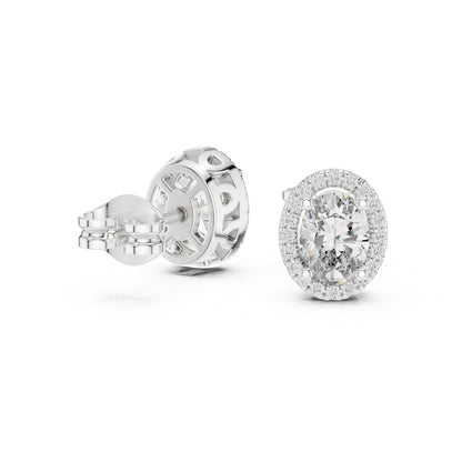 14K Yellow Gold Oval & Round Lab-Grown Diamond Earrings for Women | Bridal Collection | Pure Carat