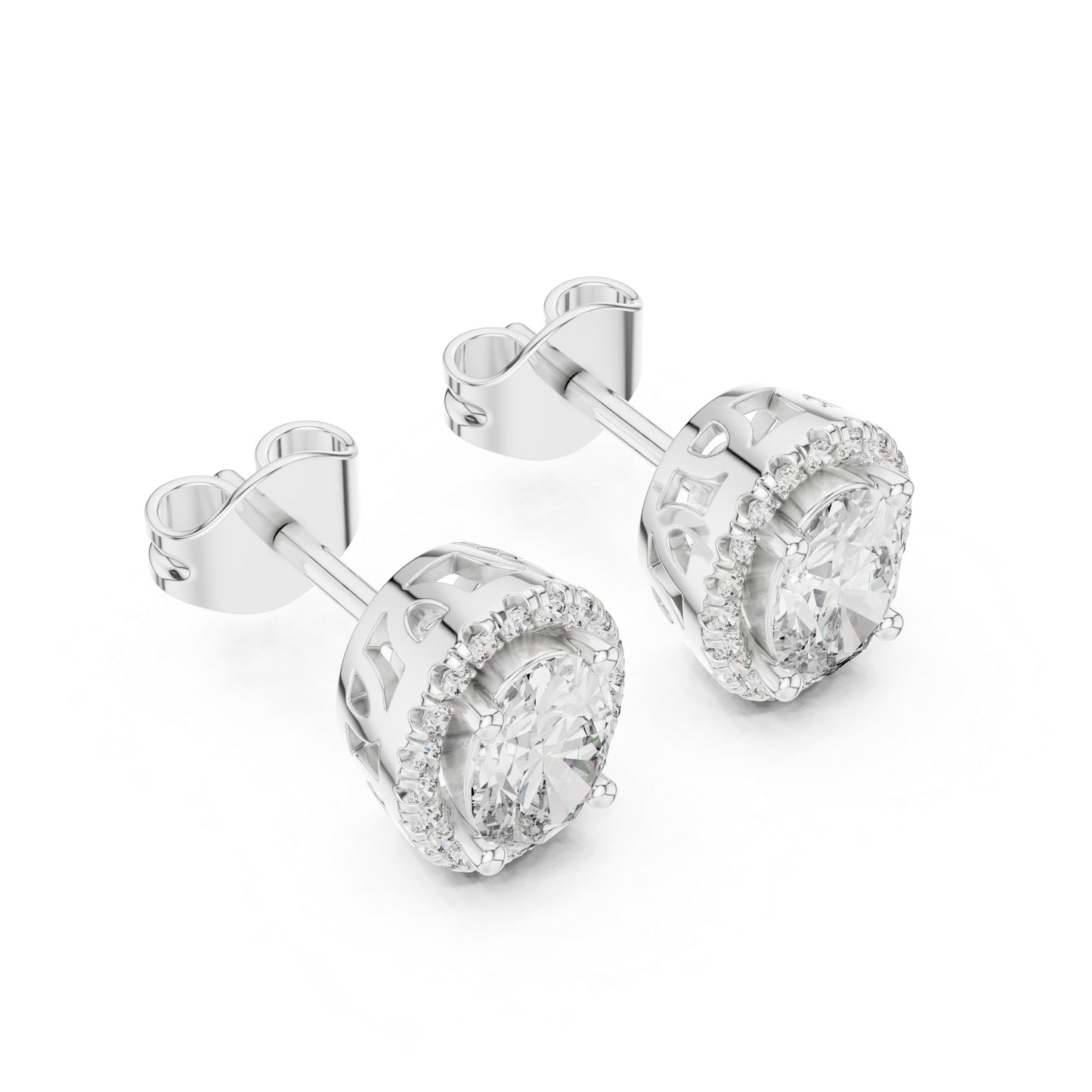 14K Yellow Gold Oval & Round Lab-Grown Diamond Earrings for Women | Bridal Collection | Pure Carat